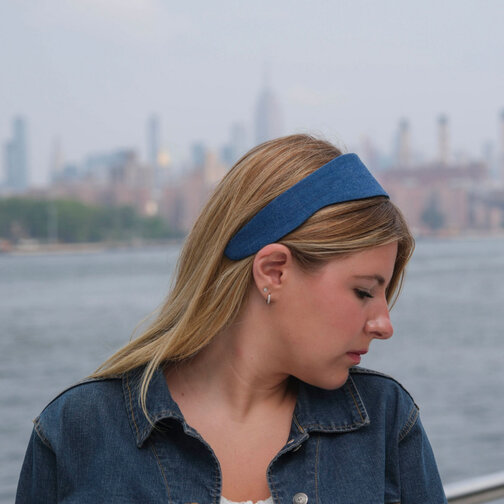 denim headband