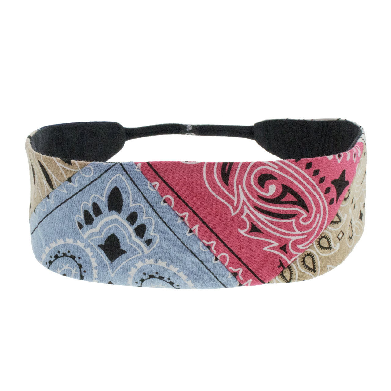 bandana patchwork headband pink blue