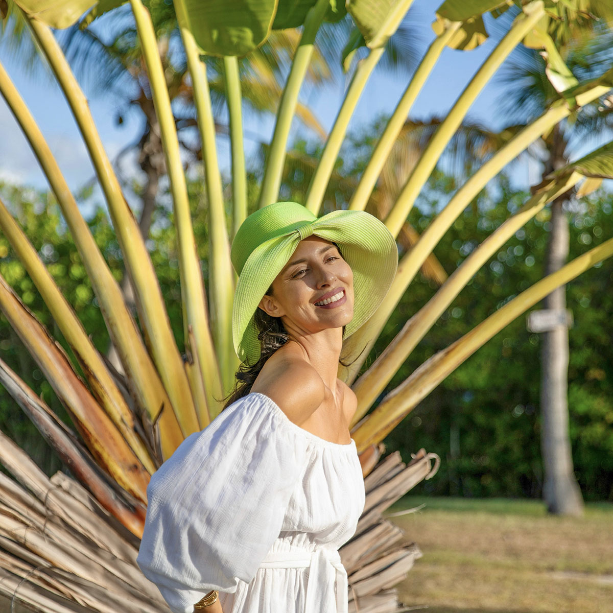 reversible lime sun hat